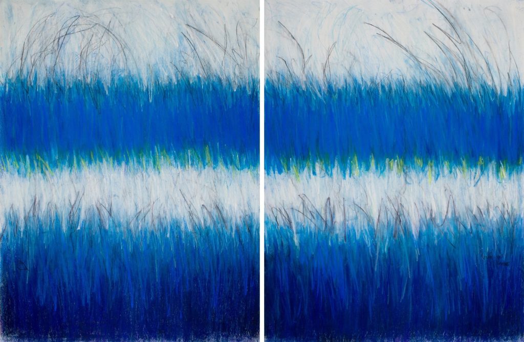 Cool Blue Strata - Diptych